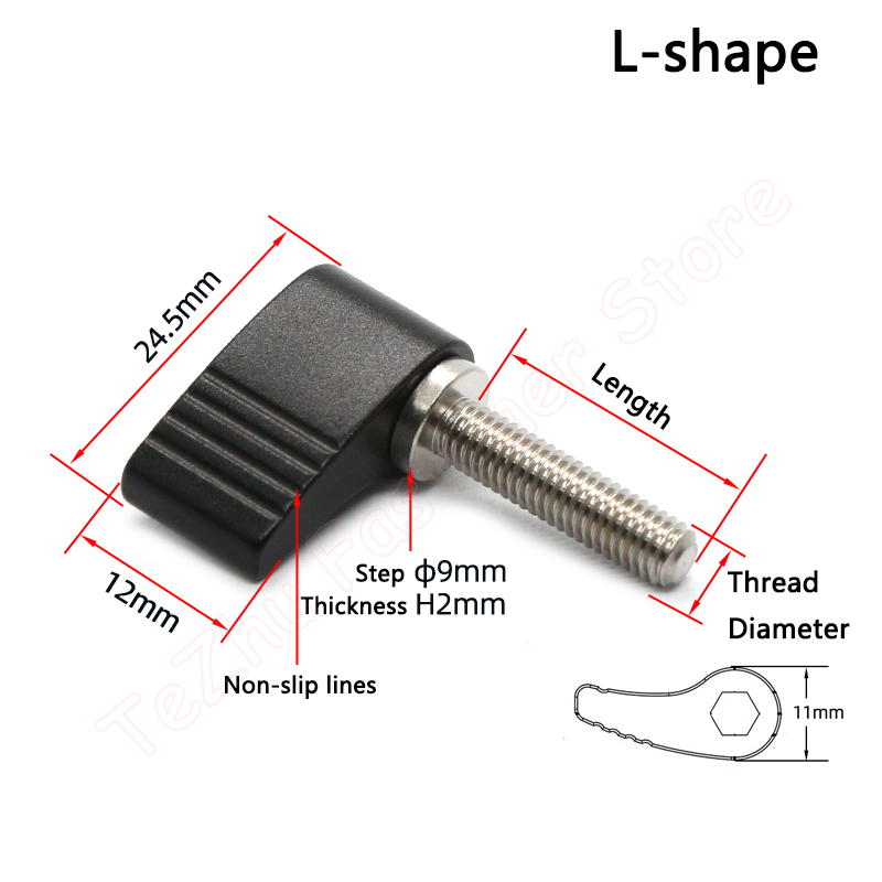 1pc M4 M5 M6 M8 Thumb Screws L - Barrel Bolt Slide ulasan dan harga