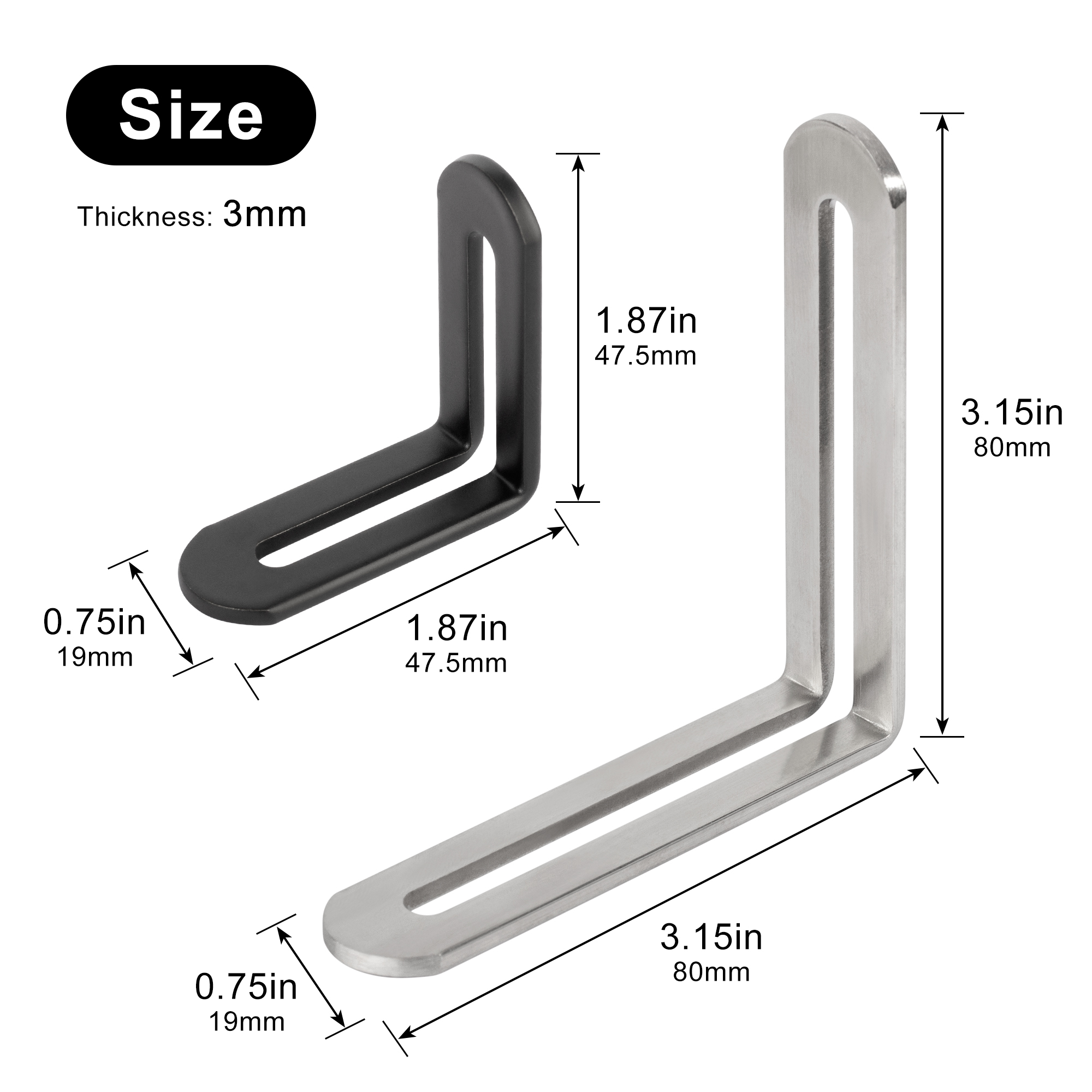 2pcs Corner Brackets Stainless - Furniture Hardware Fixing Screws ulasan dan harga