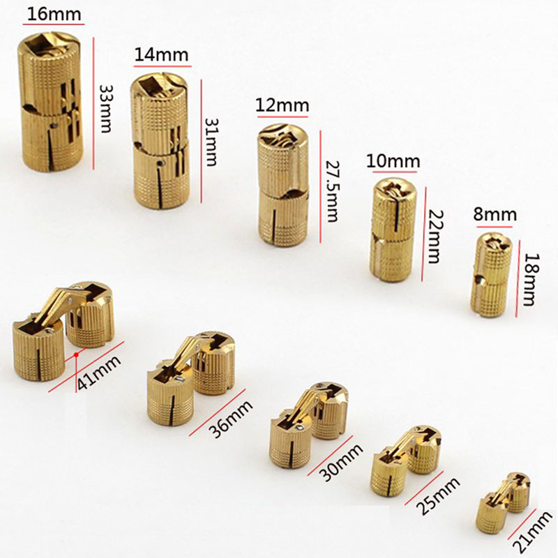 2pcs Copper Barrel Hinges Cyli - Furniture Hardware Brass ulasan dan harga