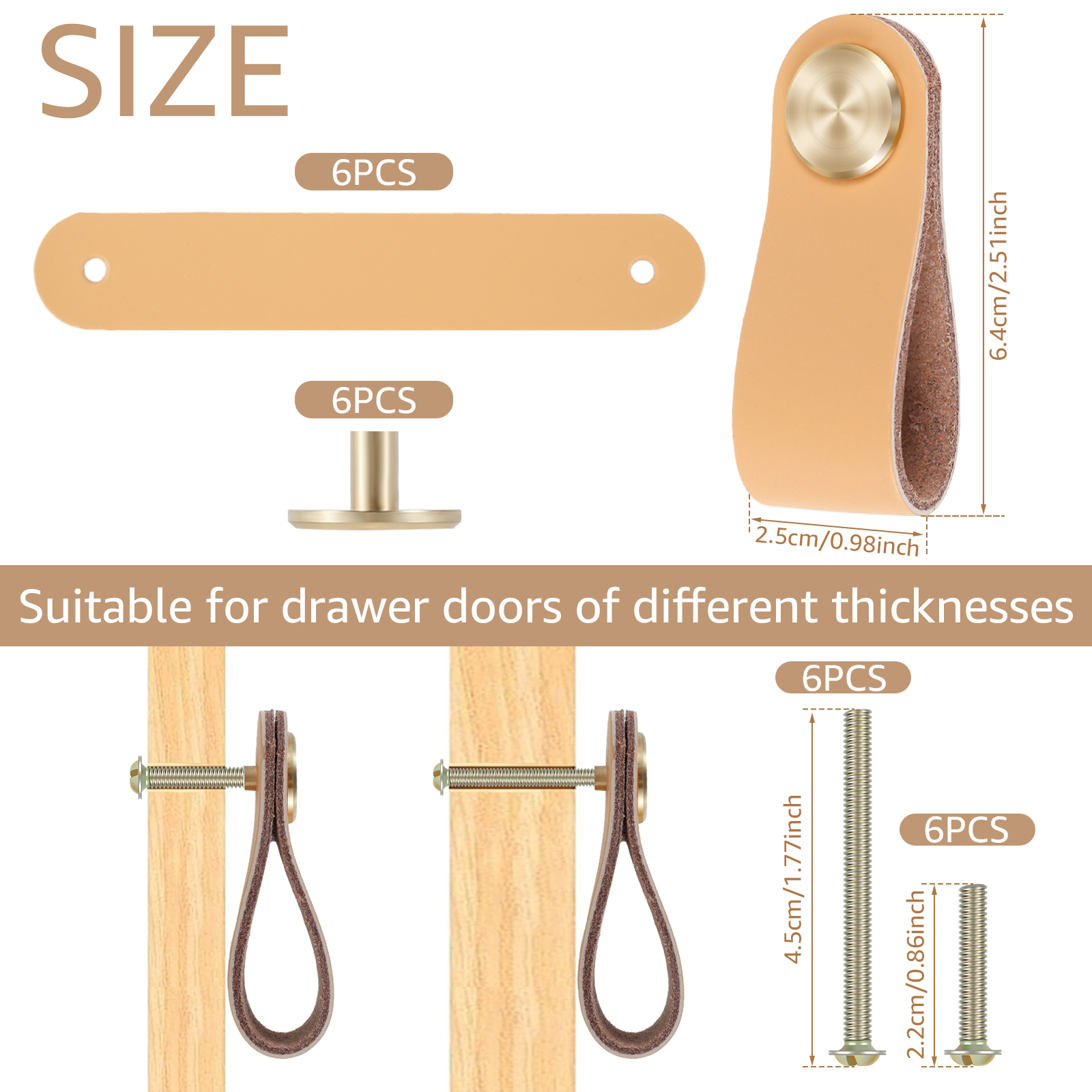 12/6Pcs Leather Drawer Pulls   - Furniture Hardware Restoration ulasan dan harga