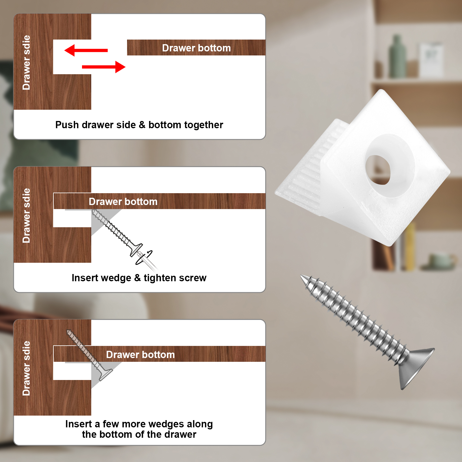 60set Repair Fixing Drawer Che - Furniture Hardware Fixing Screws ulasan dan harga