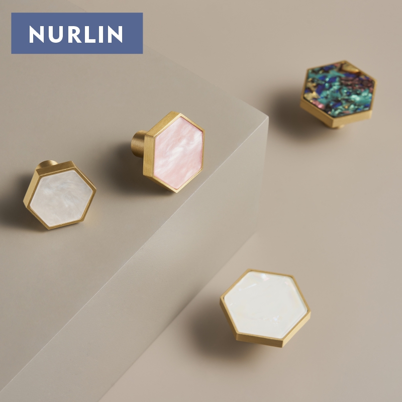 Nurlin Brass Hexagonal White P - Furniture Hook Hardware ulasan dan harga