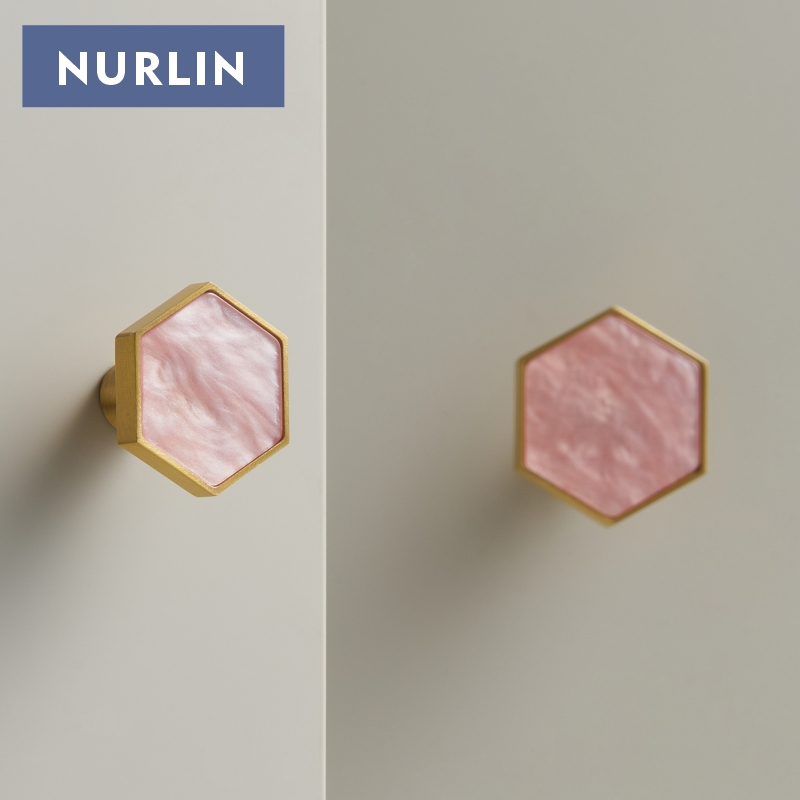 Nurlin Brass Hexagonal White P - Furniture Hook Hardware ulasan dan harga